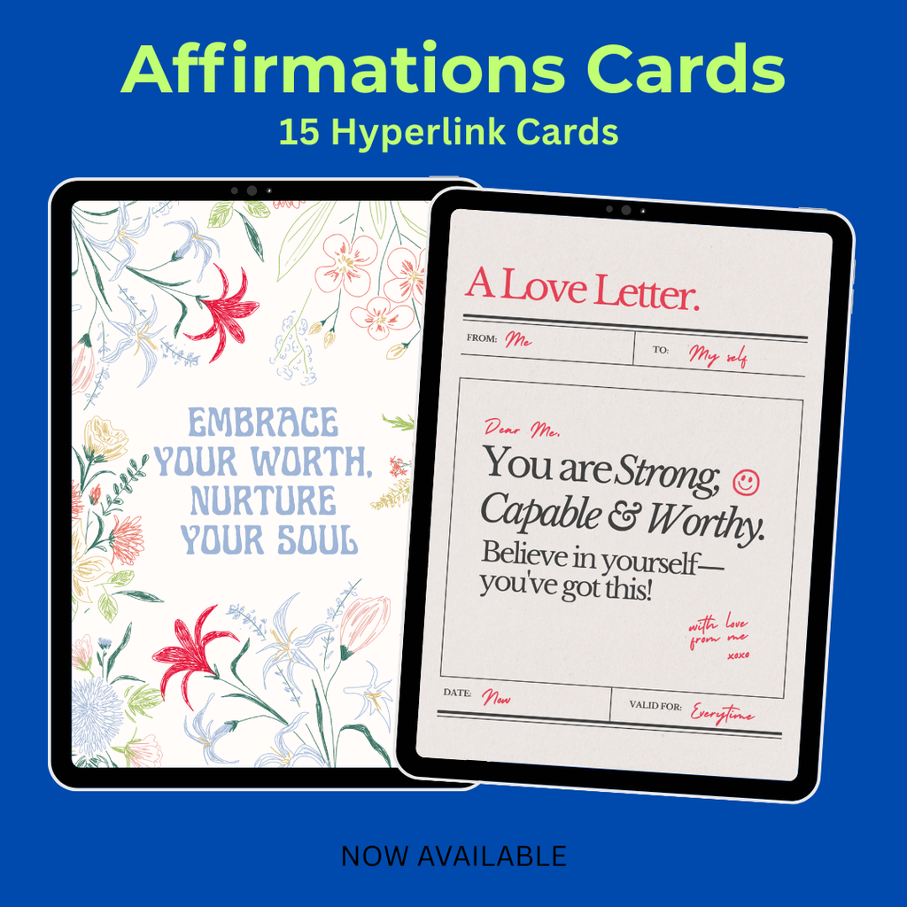 Printable Affirmation Cards, Self Love Deck, Vision Board Prints, PDF, PNG.