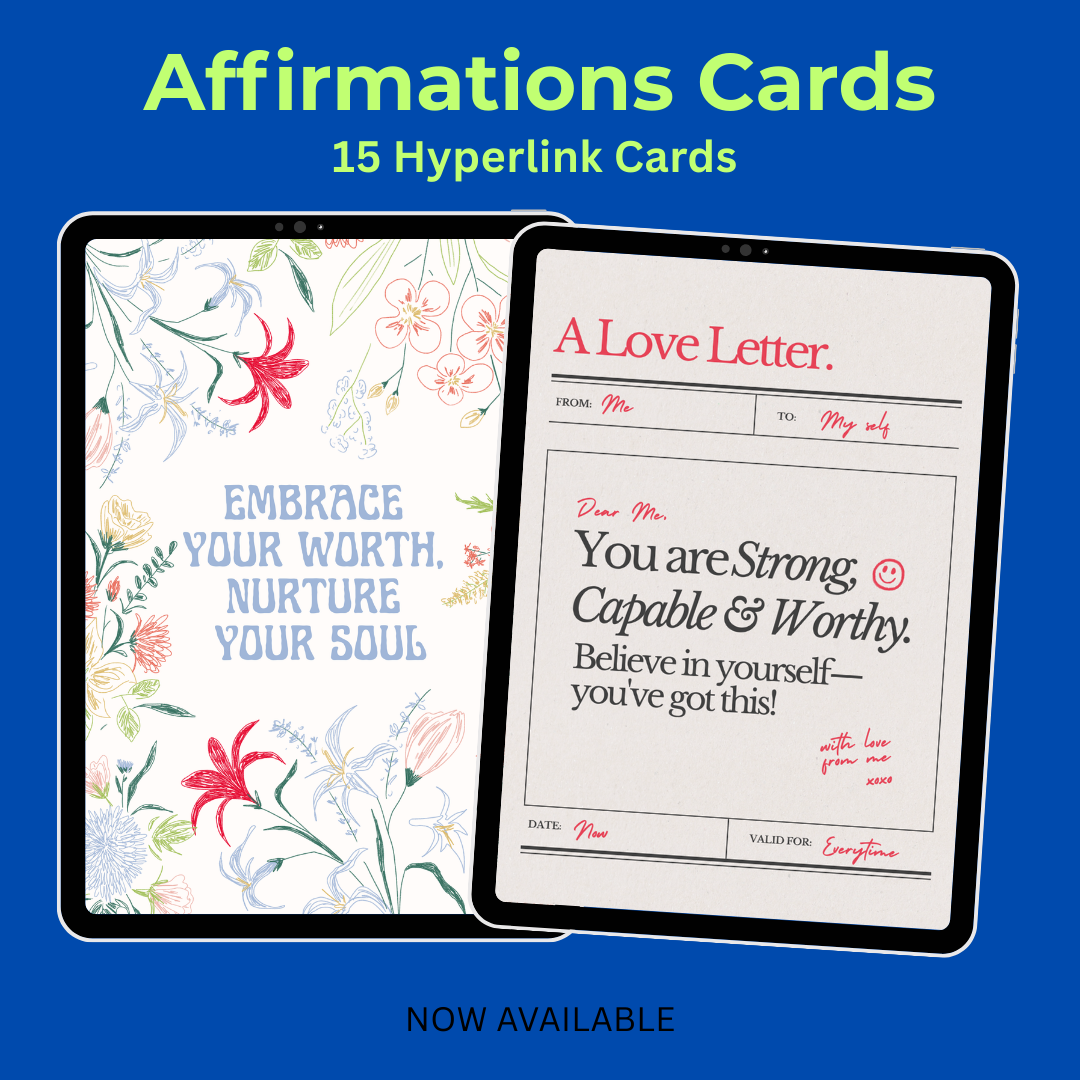 Printable Affirmation Cards, Self Love Deck, Vision Board Prints, PDF, PNG.