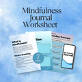 Mindfulness Journal Printable, Grounding Technique, Daily Check In, Mental Health Worksheet, Self Care Planner, PDF, PNG.