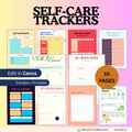 Self Care Planner Printable, Wellness Tracker, Mental Health Journal, Mood Tracker, Vision Board Kit, PDF, PNG.