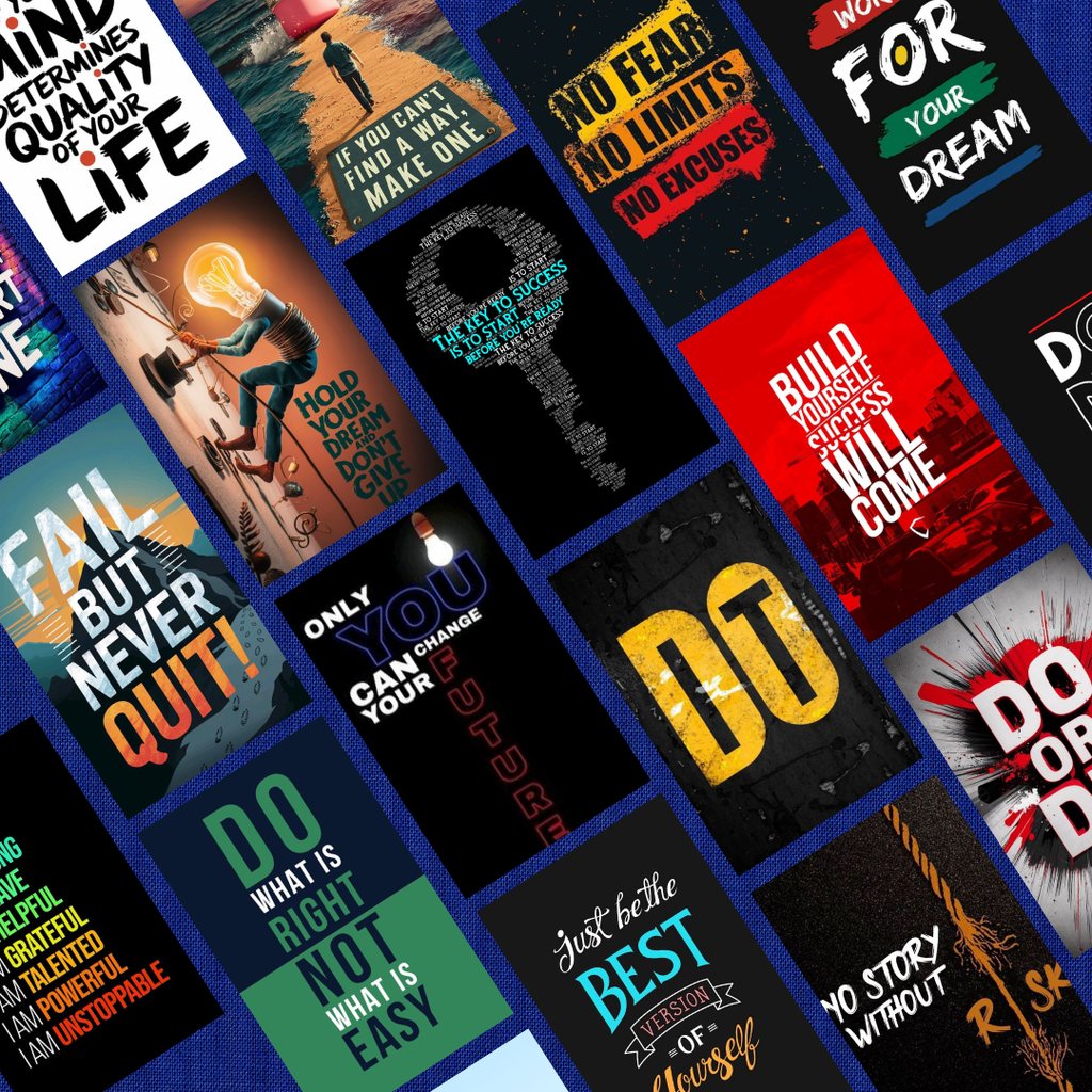 Motivational Wall Art Bundle, Success Mindset Prints, Entrepreneur Office Decor, Hustle Quotes, Gym Motivation, PDF PNG.