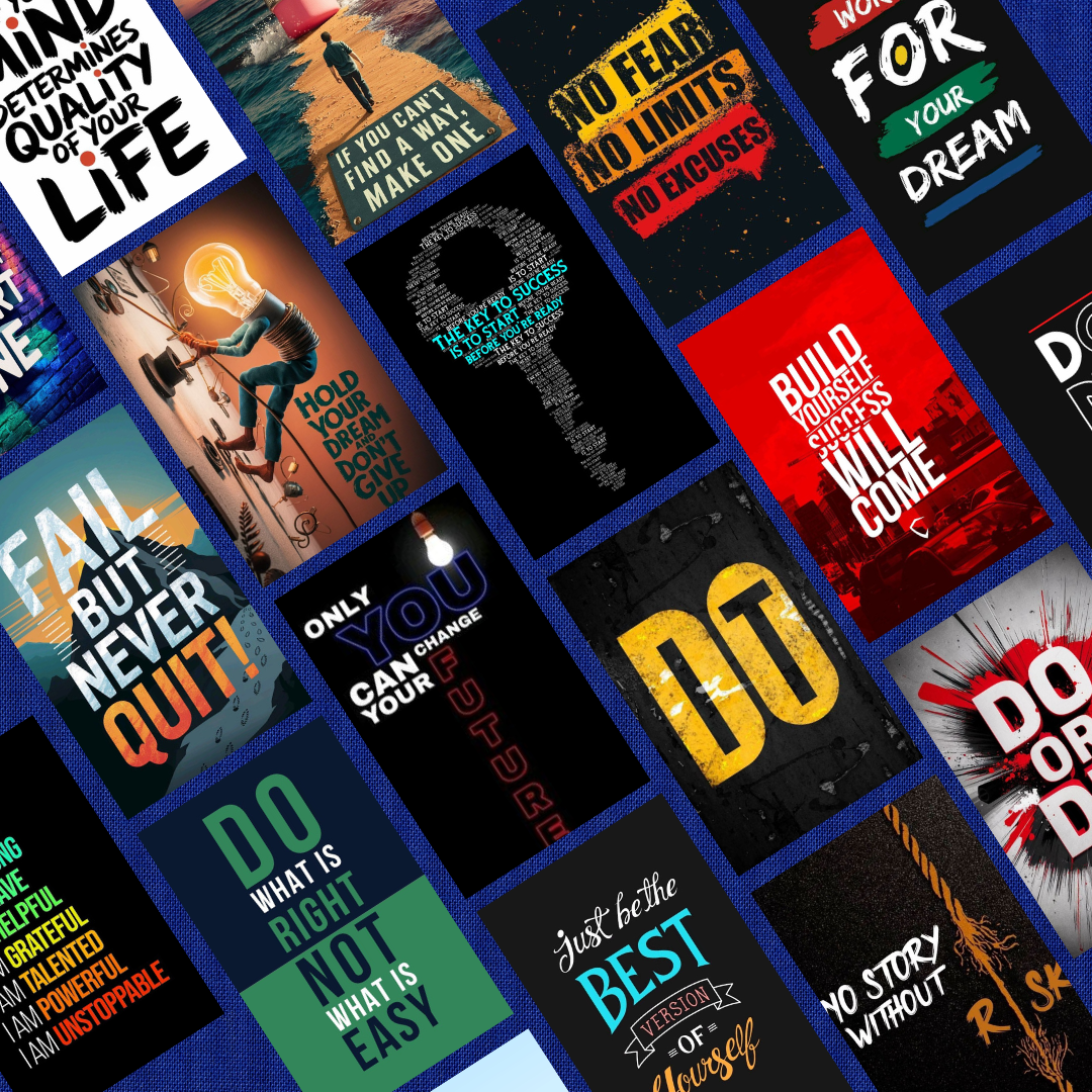 Motivational Wall Art Bundle, Success Mindset Prints, Entrepreneur Office Decor, Hustle Quotes, Gym Motivation, PDF PNG.