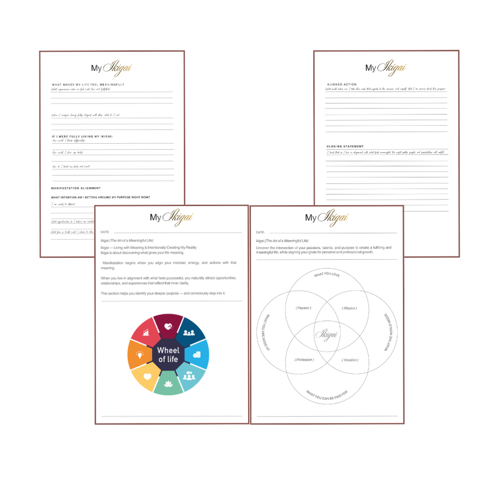 Living Your Ikigai Mindset Manifestation Guide | Purpose Success Roadmap Blueprint | Japanese Wisdom Audit System | PDF PNG Life Mission Kit Pro