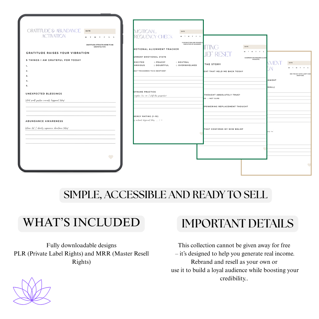 Law of Attraction Daily Alignment Planner | Manifesting Success Roadmap Blueprint | Vibration Audit System | PDF PNG Abundance Goal Kit