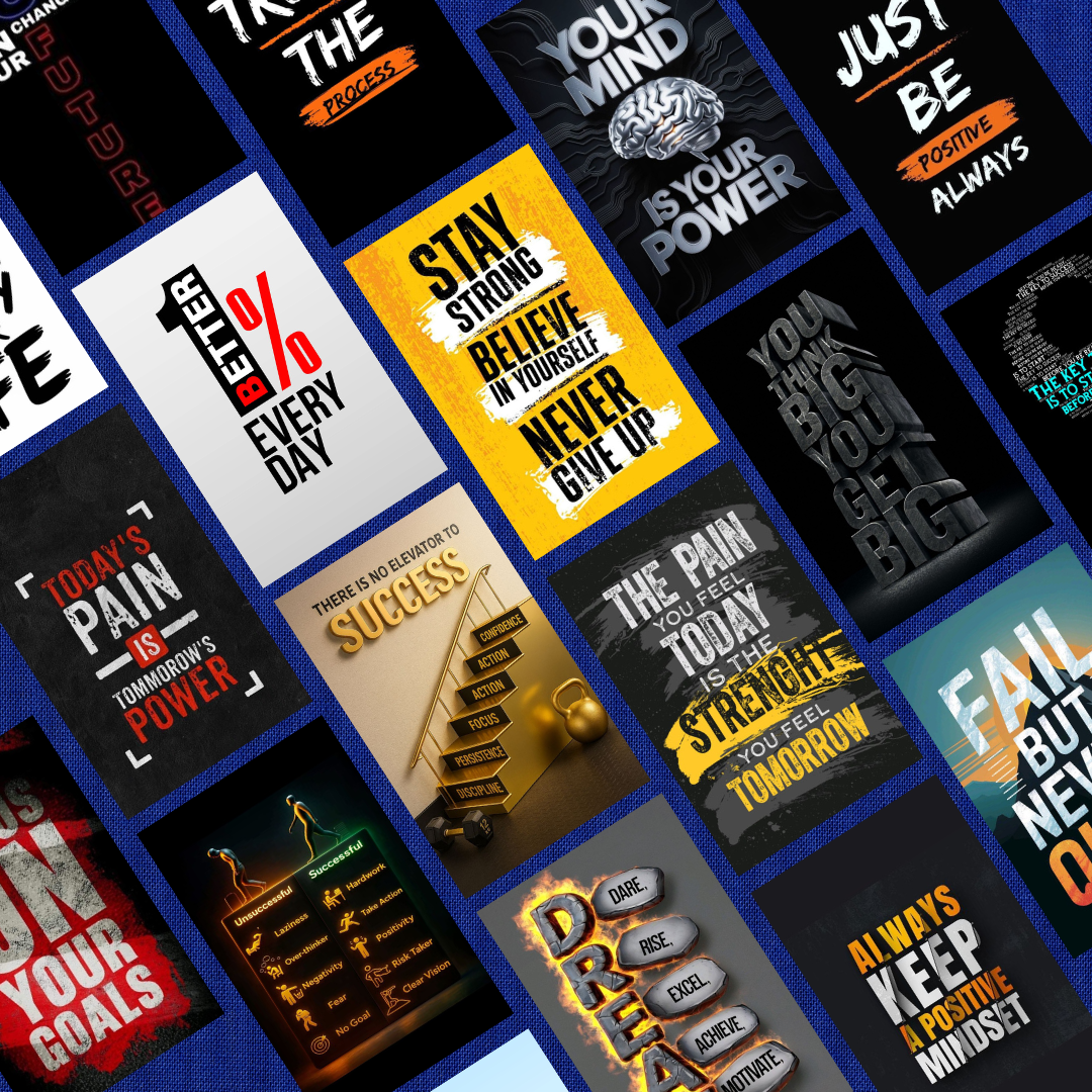 Motivational Wall Art Bundle, Success Mindset Prints, Entrepreneur Office Decor, Hustle Quotes, Gym Motivation, PDF PNG.