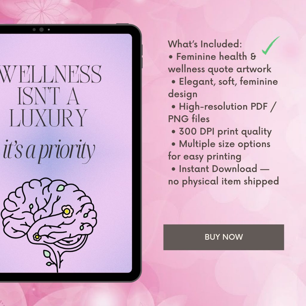 16 Wellness Wall Art Bundle, Feminine Health Quotes, Self Care Prints, Healthy Lifestyle Decor, Body Positivity, PNG, PDF.