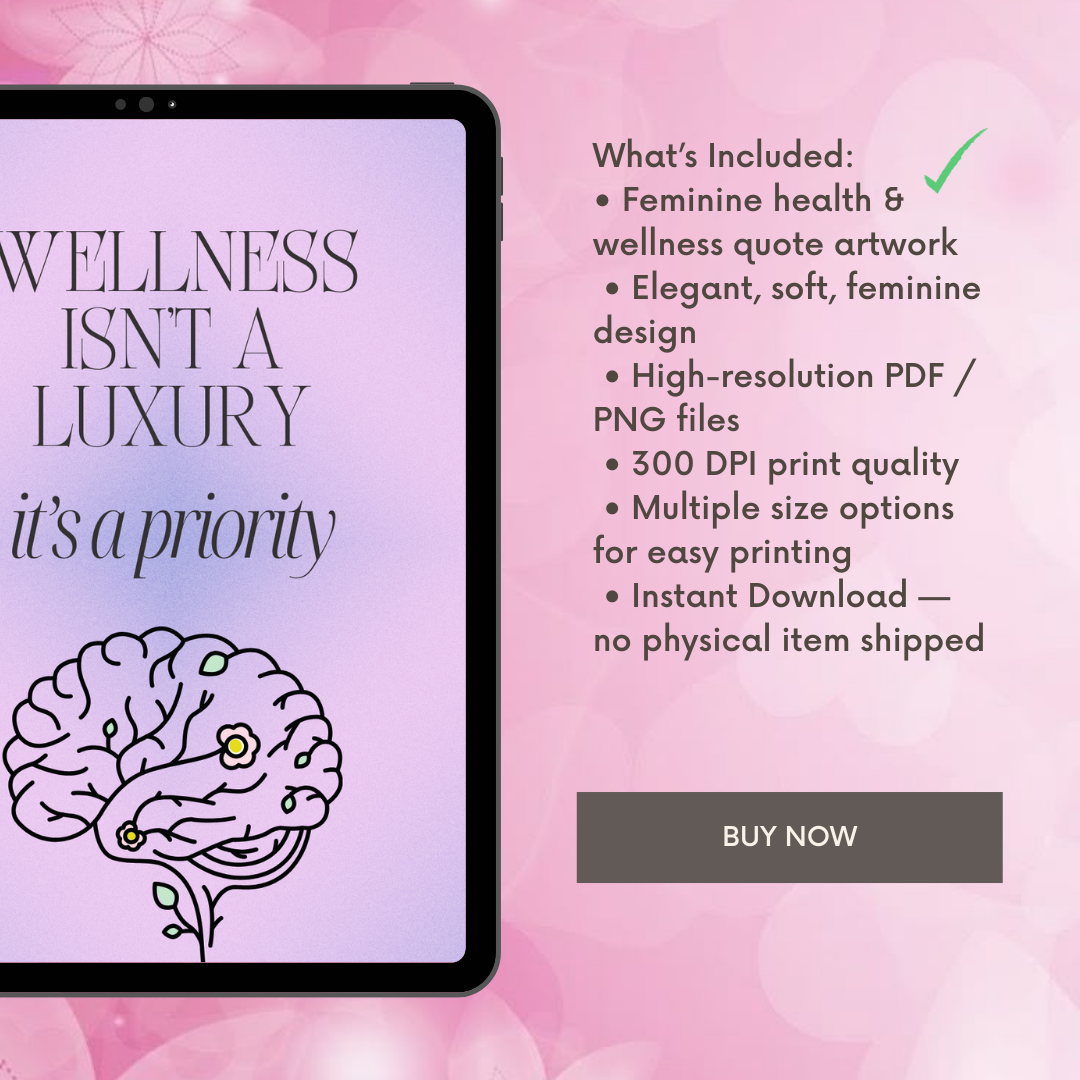 16 Wellness Wall Art Bundle, Feminine Health Quotes, Self Care Prints, Healthy Lifestyle Decor, Body Positivity, PNG, PDF.