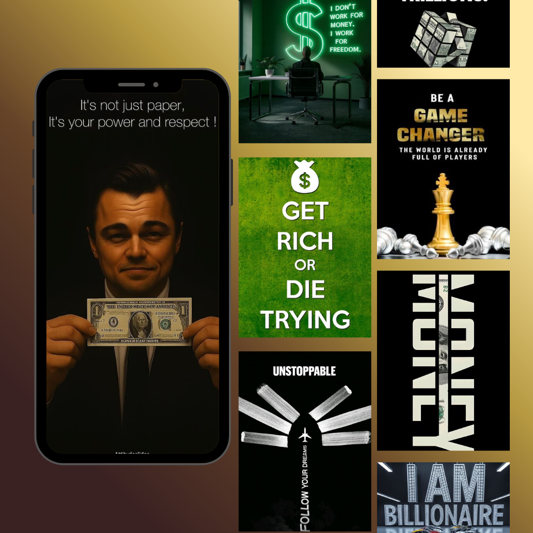 Millionaire Mindset Wall Art, Money Affirmations, Wealth Quotes, Entrepreneur Office Decor, Hustle Motivation