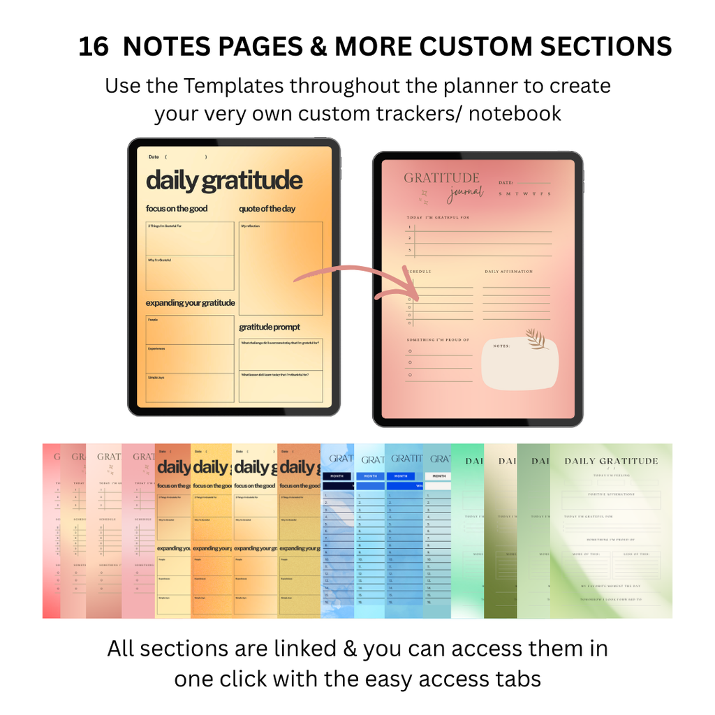 Gratitude Journal Printable, Daily Gratitude Tracker, Mindfulness Log, Self Care Planner, Mental Health Worksheet, PDF, PNG.