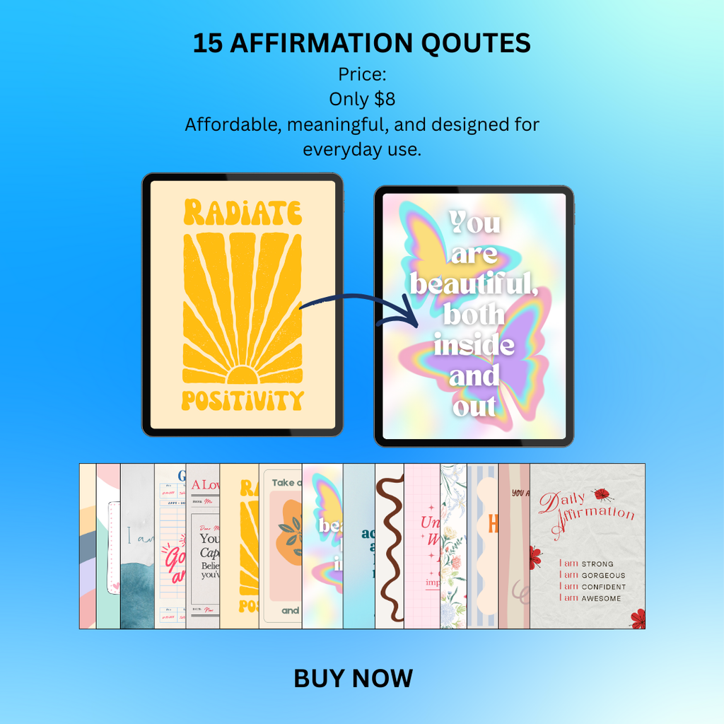 Printable Affirmation Cards, Self Love Deck, Vision Board Prints, PDF, PNG.
